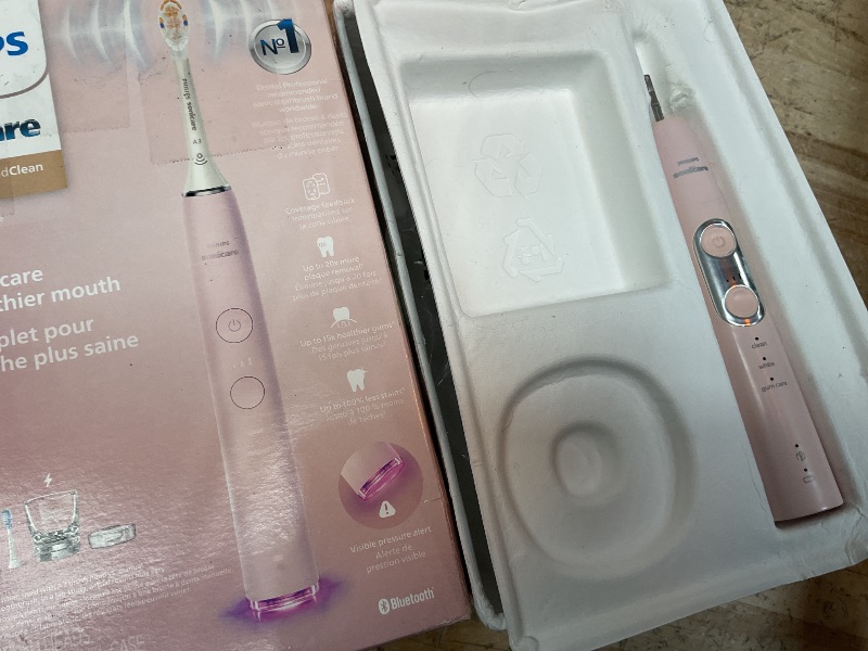 Photo 1 of Philips Sonicare DiamondClean Smart 9300 Electric Toothbrush, Sonic Toothbrush with App, Pressure Sensor, Brush Head Detection, 4 Brushing Modes and 3 Intensity Levels, Pink, Model HX9903/25