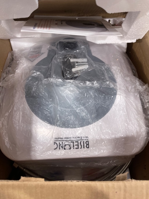 Photo 1 of 110V-120V 1440-1500W Small Under Sink Tank 2.5 Gallon Water Heater Hot Storage,Mini Instant Electric RV TR Trailer Kitchen Compact,Food Truck 2 PCs 16” Long 1/2”FIP Stainless Steel Hose (BI-2.5)