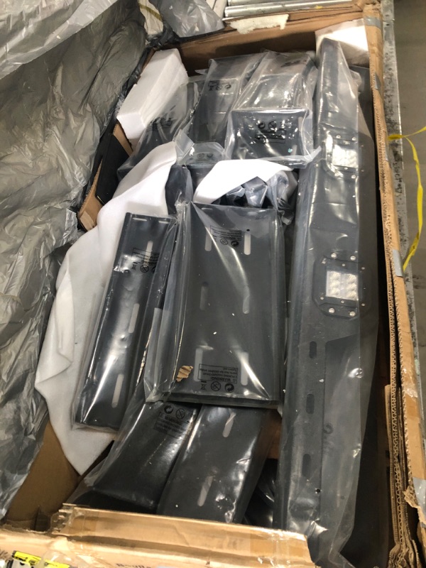 Photo 1 of (Parts Only) (unkown missing parts) YZONA Pickup Truck Front Bumper Compatible with 2016-2023 Toyota Tacoma 3rd Gen with Winch Plate, Skid Plate, Paintable Armor, 5 x 18W LED Lights, Sensor Holes, License Plate Bracket & D-rings, Black