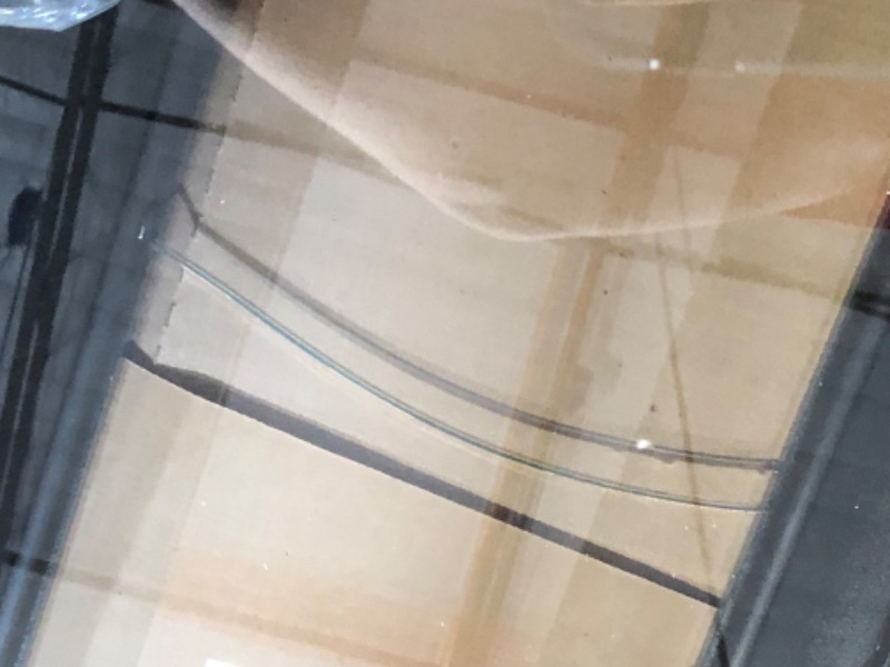 Photo 1 of ***DAMAGED - ONE OF THE GLASS PANES IS CRACKED - SEE PICTURES***
Howard Miller Houston Floor Clock II, Modern Gloss Black Finish Grid Pendulum Triple-Chime Movement, White Dial Grandfather Illuminated Home Decor for Bedroom, Office & Living Room