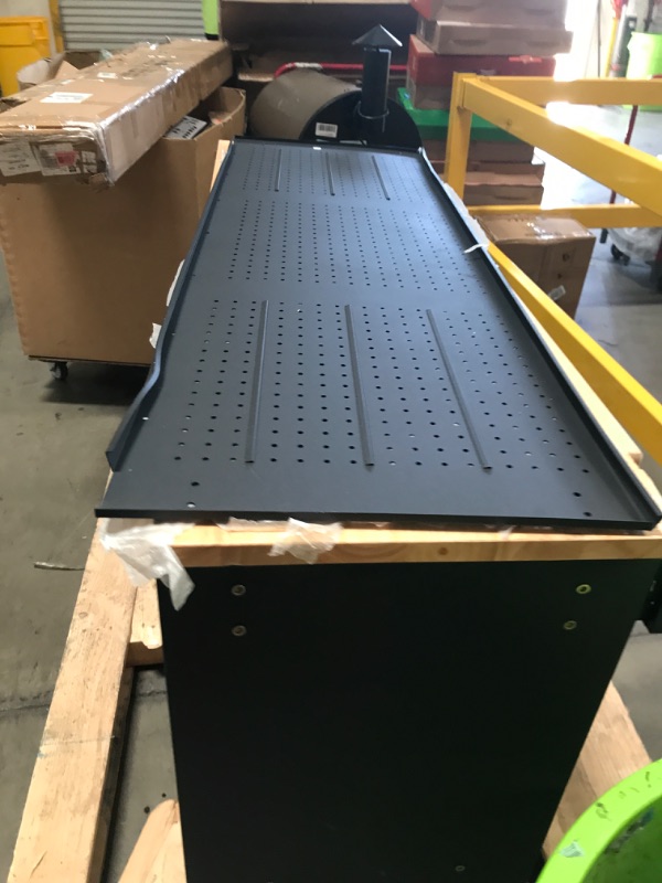 Photo 1 of ***MISSING KEY***61" Workbench, Rolling Tool Chest, Heavy Duty Wood Top Work Table with Drawers and Pegboard, Work Bench Organizers with Power Outlet, Wheels, Mobile Workstation for Garage, Workshop