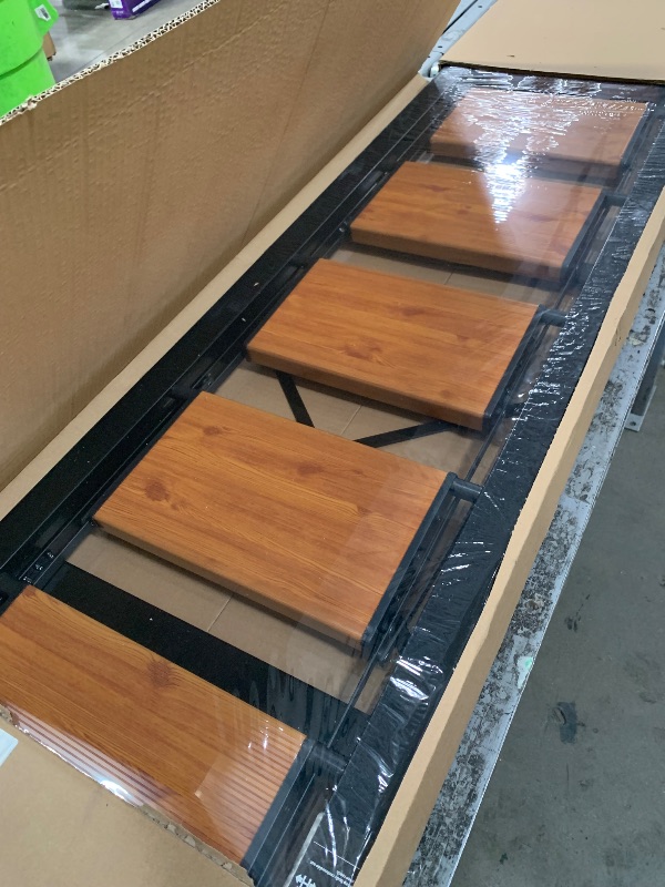 Photo 1 of SOLADDER 6 Step Ladder for 12 Ft High Ceiling, Folding Step Stool with Handgrip & Anti-Slip Wide Pedal, Portable Aluminum Stepladder for Kitchen, Home (300 lbs Capacity) - Black+Wood Grain