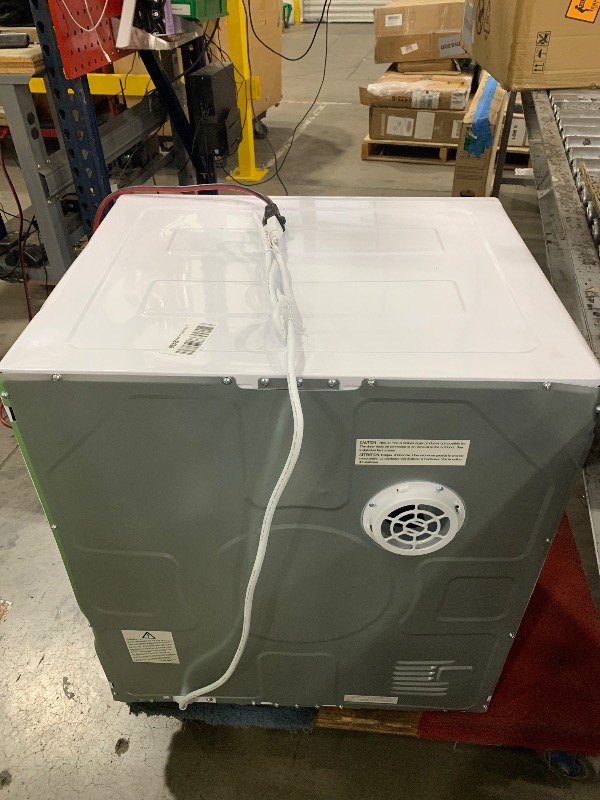Photo 1 of *MINOR DENTS//POWERS ON* Euhomy Compact Laundry Dryer, 3.5 cu ft Front Load Stainless Steel Clothes Dryers With Exhaust Pipe, 1500W, LCD Control Panel Four-Function Portable Dryer For Apartments, Home, Dorm, White