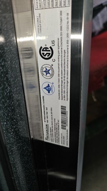 Photo 1 of badly dented
RANGAIRE RRG361TS 36" Gas Range, 5 Sealed Burners, 4.3 cu. Ft. Capacity, Freestanding Slide-in Convection Oven, Easy Reach Racks, Clock and Timer, Stainless Steel