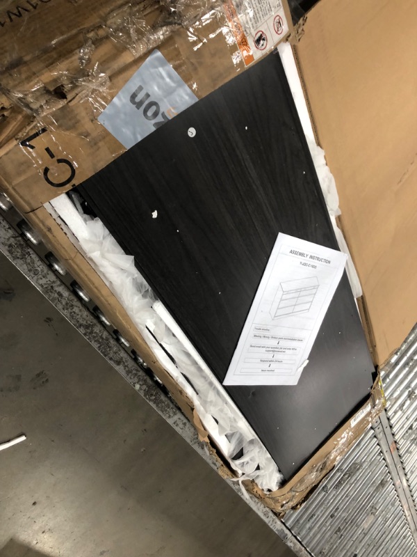 Photo 1 of (Used)(damaged pieces)Jocoevol Modern Black 6 Drawer Dresser for Bedroom with LED Light, Large Chest of Drawers with Hidden Handles