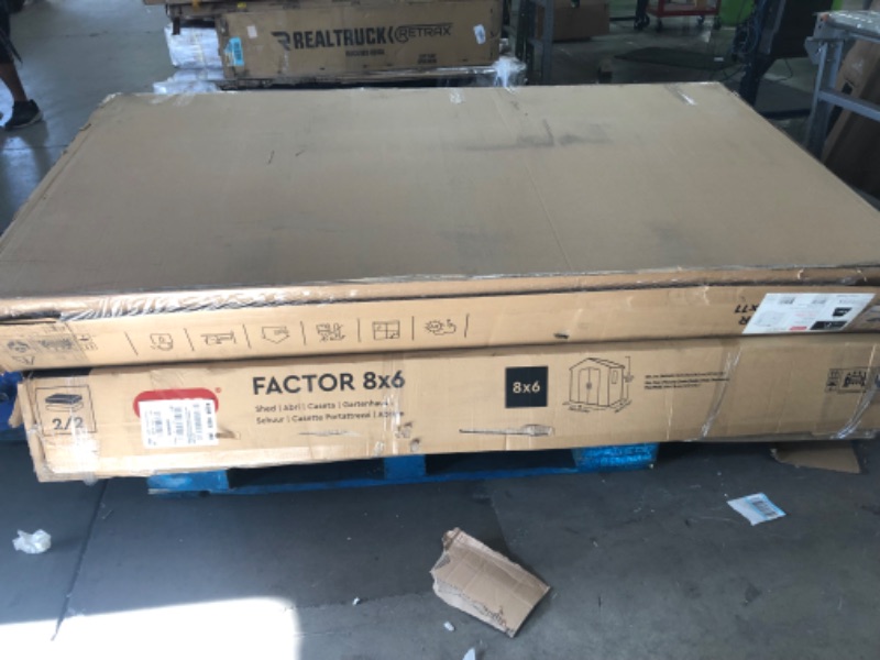 Photo 1 of complete set!!
Keter Factor 8x6 Large Resin Outdoor Storage Shed for Patio Furniture, Lawn Mower, Garden Accessories Yard Tools, and Pool Toys, Taupe