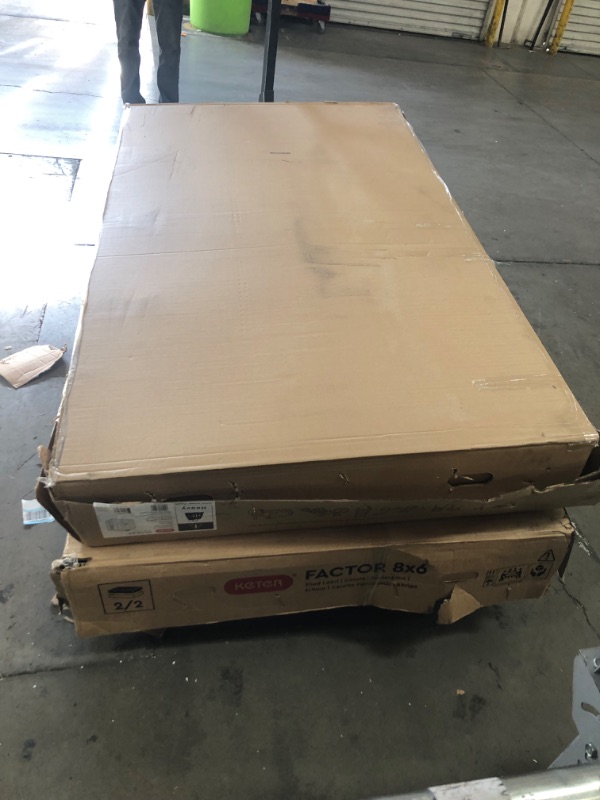 Photo 1 of complete set!!
Keter Factor 8x6 Large Resin Outdoor Storage Shed for Patio Furniture, Lawn Mower, Garden Accessories Yard Tools, and Pool Toys, Taupe