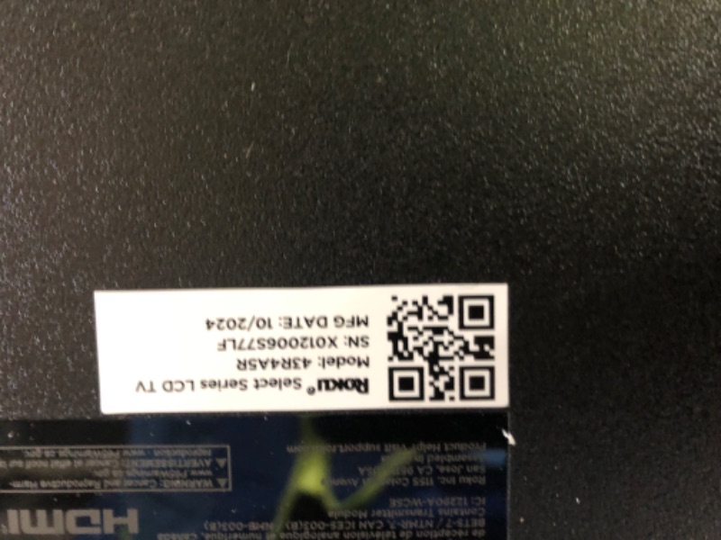 Photo 1 of damaged screen, final sale!!!
Roku Smart TV – 43-Inch Select Series 4K HDR RokuTV 