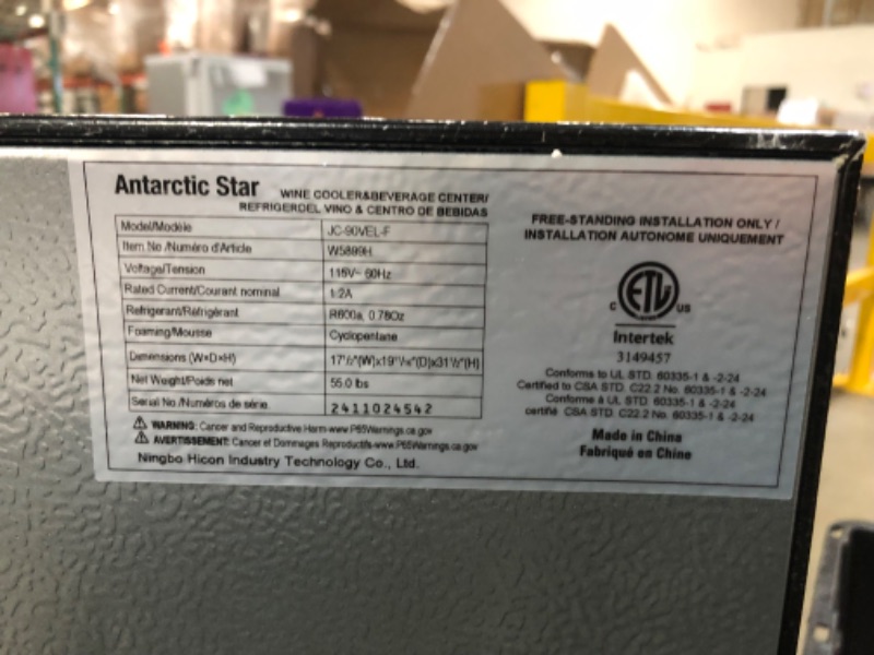 Photo 1 of ** DOES NOT WORK, SOLD FOR PARTS ONLY ** Electactic Mini Fridge 130 Can Beverage Refrigerator Cooler, 3.2 Cu.Ft Drink Fridge for Soda Wine Beer, Adjustable Temperature Control for Home Office, Black
