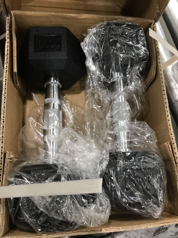 Photo 1 of ***PARTS ONLY***Hex Dumbbells Rubber Coated Hand Weights Set for Exercises and Fitness, Including 5lb, 10lb, 15lb, 20lb, 25lb Pair Set