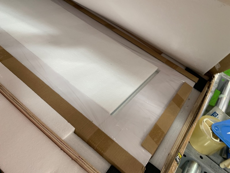Photo 1 of ** PARTS ONLY ** Bifold Barn Door 36"?18" x2? x 84", 1 Lites Mirror Panel with Sliding Hardware Kit Set, Pre-drilled Closet Door Slab, 40" Track for 2 Doors, MDF, White,Easy Installation