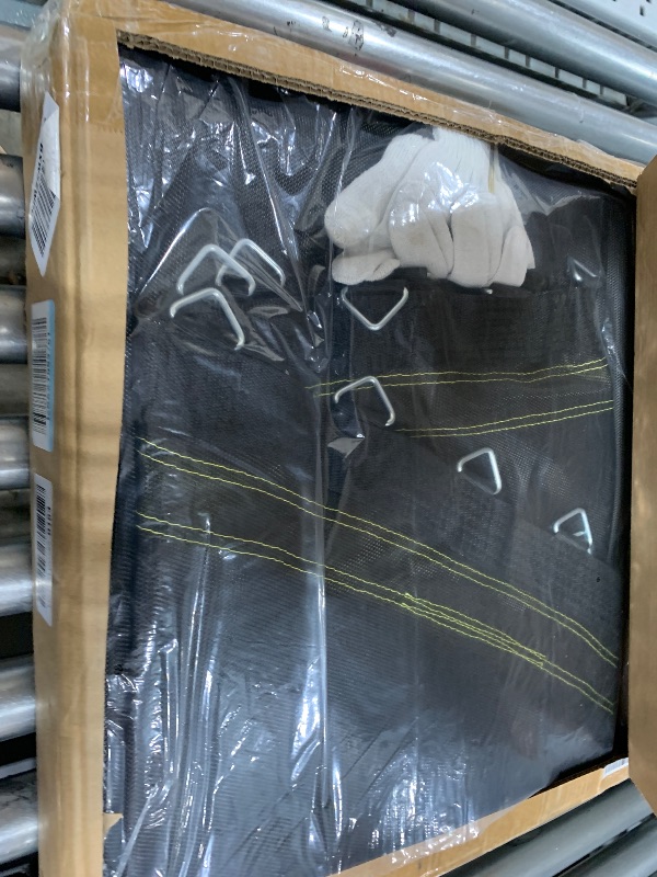 Photo 1 of Bzzter Replacement Trampoline Mat,Fits 14ft Round Frame,with 96 Rings& 143.7 Inch Diameter, Fits 8.5" Springs,10 Rows of Stitching for Longer Lasting,w/Pull Hook and Gloves,14ft Trampoline Mat