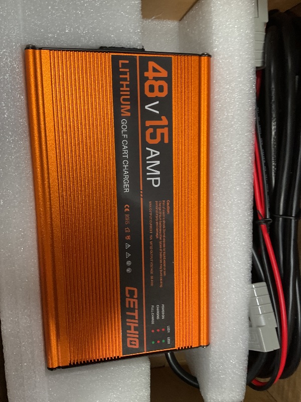 Photo 1 of 48 Volt Lithium Battery Charger for Golf Carts with Anderson Plug. 15 AMP Golf Cart LIFEPO4 Battery Charger. 16FT, 3-Stage Charge Technology, (Output: 58.4 Volts) 3-5 Hours Full Charge, Smarter