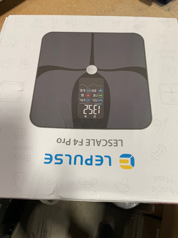 Photo 1 of Lepulse Smart Weight Scale with BMI Body Fat Muscle Mass, Scale for Body Weight 4.68” Large Display with Trend, High Accurate 22 Body Composition Scale with Heart Rate, Bathroom Scale with App, Black