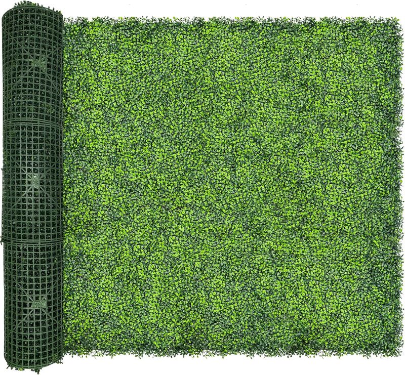 Photo 1 of Artificial Ivy Privacy Fence Screen,128"x 72" (64 SQFT) UV-Anti Faux Boxwood Roll Grass Wall Panels for Patio Balcony Privacy, Garden, Backyard Greenery Wall Backdrop Decor
