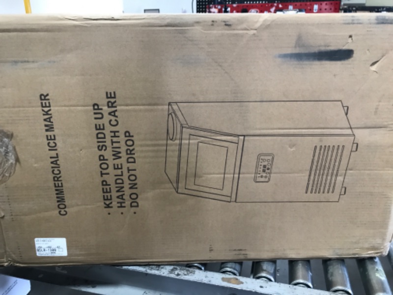 Photo 1 of RAPSUAR Commercial Ice Maker Machine, 120Lbs/24H with 30Lbs Storage Bin, 40Pcs Ice Cubes 6Mins, 2-Way Add Water Under Counter Freestanding Ice Maker Commercial for Home Bar Office