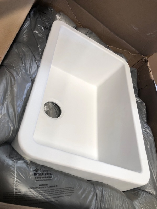 Photo 1 of (see images for damage) BLANCO 402313 IKON SILGRANIT Apron Front Kitchen, Truffle Farmhouse Sink, 27" L x 19" W, White