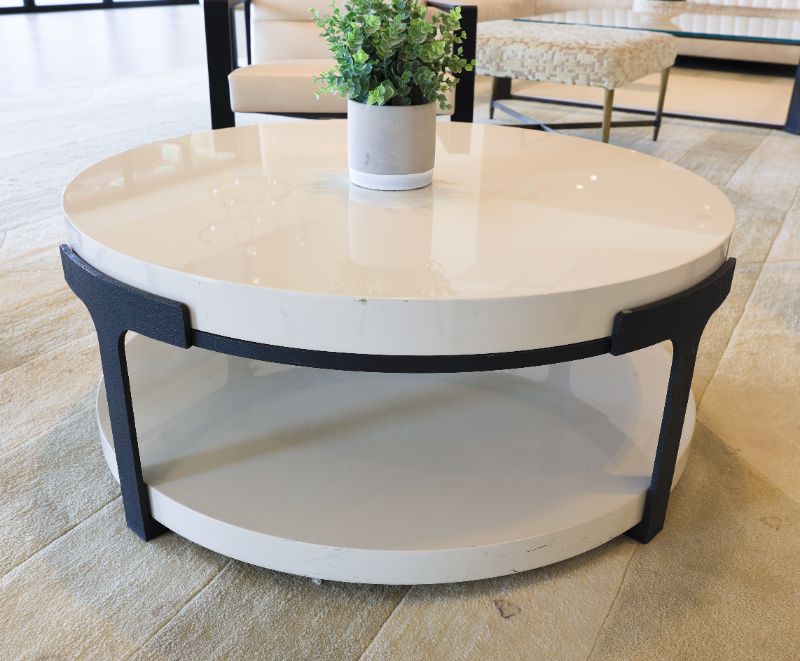 Photo 1 of Used, minor cosmetic damage
Luxury Designer White Metal Coffee Table (Ascaya Clubhouse)