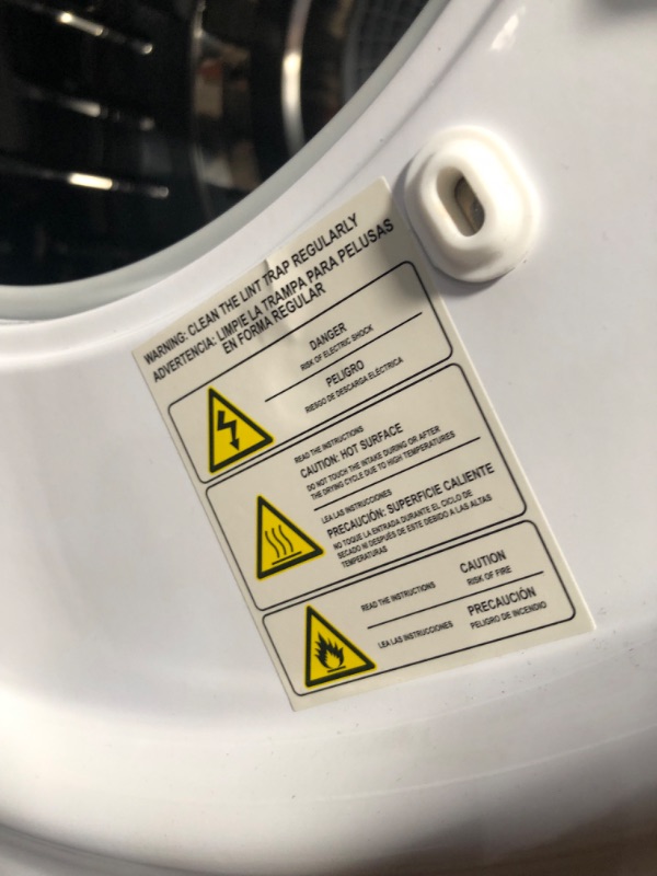 Photo 1 of Euhomy Compact Laundry Dryer, 3.5 cu ft Front Load Stainless Steel Clothes Dryers With Exhaust Pipe, 1500W, LCD Control Panel Four-Function Portable Dryer For Apartments, Home, Dorm, White