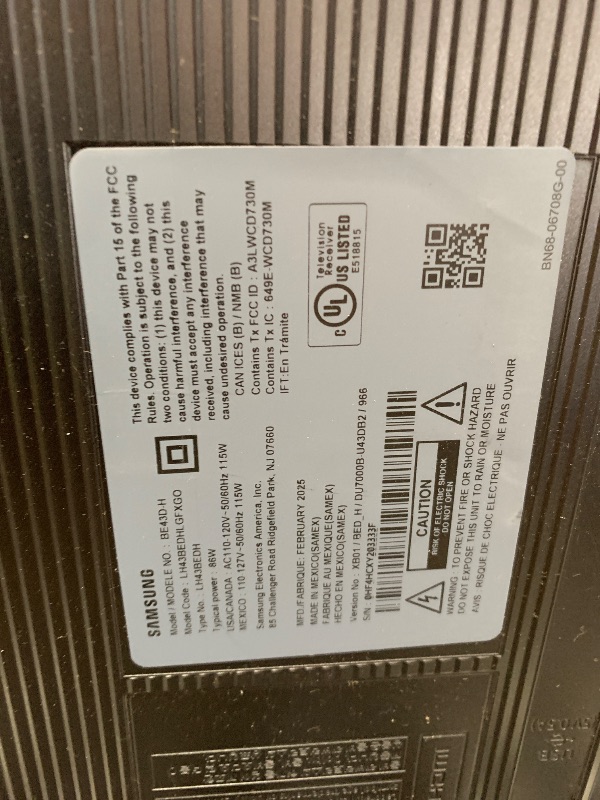 Photo 1 of SAMSUNG 43-Inch Class Crystal UHD 4K Bed-H Series HDR Business Pro TV w/ 3-Sided Bezel-Less Slim Design, Use for Digital Signage Displays, Commercial TV, Alexa Built-in (LH43BEDHLG, 2024 Model)