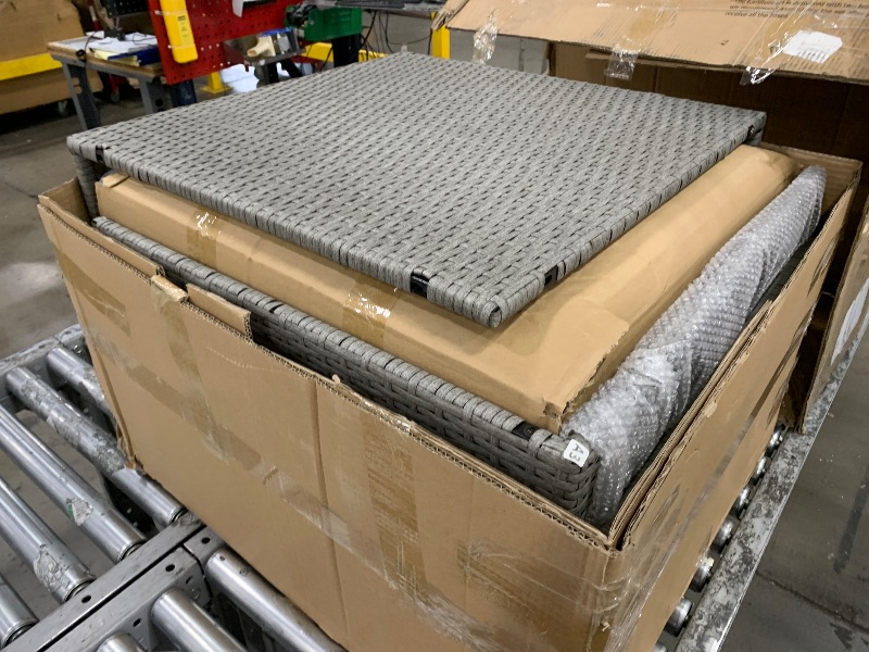 Photo 1 of *************PARTIAL SET, ONLY BOX 1 OUT OF 2 FOR THE SET*********************

Pamapic 7 Pieces Outdoor Sectional Furniture, Wicker Patio sectional Furniture Sets, All-Weather Rattan Patio Conversation Set with Washable Cushions Covers, Gray Rattan(Gray 