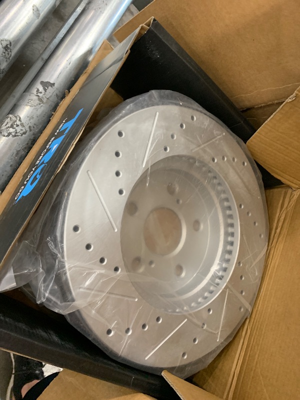 Photo 1 of ******************ONLY INCLUDES 2 ROTORS**********************************

TRQ Front & Rear Brake Rotors Set Performance Premium G-Coated Slotted X Drilled Compatible with 2006-2015 Lexus IS250
