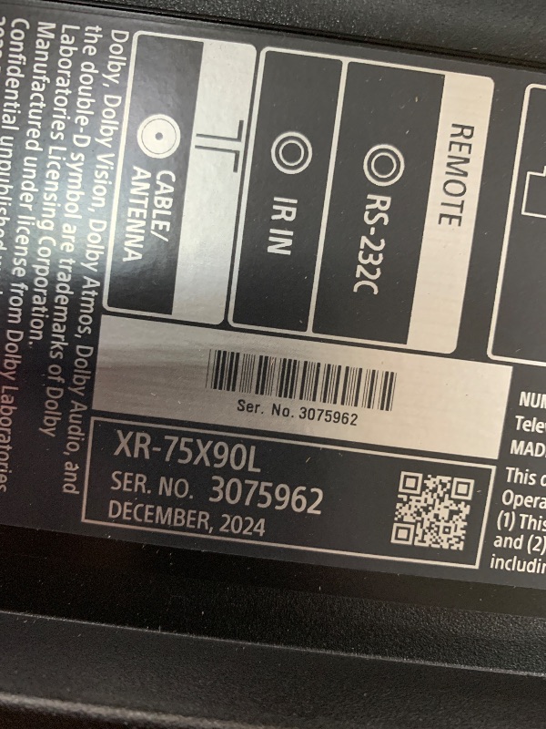Photo 1 of ******************SCREEN SMASHED, NON-FUNCTIONAL*********************

Sony 75 Inch 4K Ultra HD TV X90L Series: BRAVIA XR Full Array LED Smart Google TV with Dolby Vision HDR and Exclusive Features for The PlayStation® 5 XR75X90L- Latest Model,Black