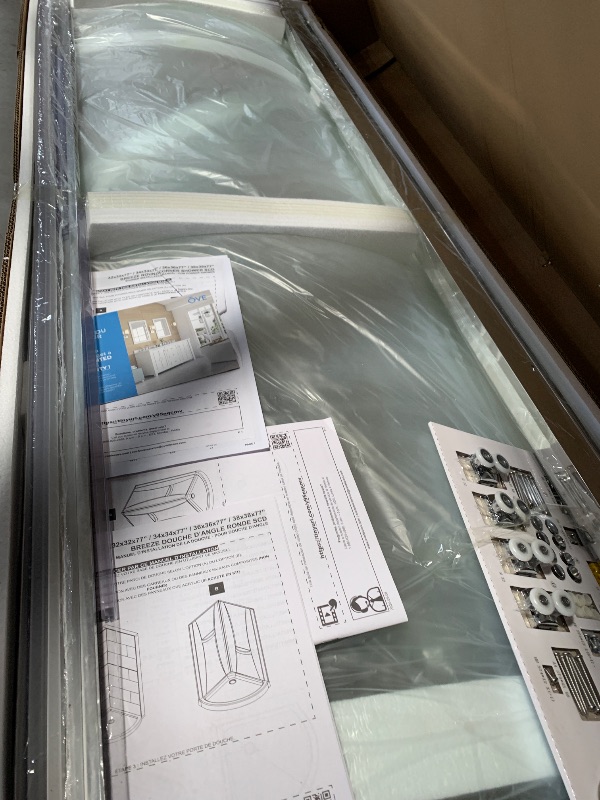 Photo 1 of ***SEE NOTES*** 
OVE Decors Breeze 32 in. Corner Shower Clear Sliding Door with Base in Chrome Finish