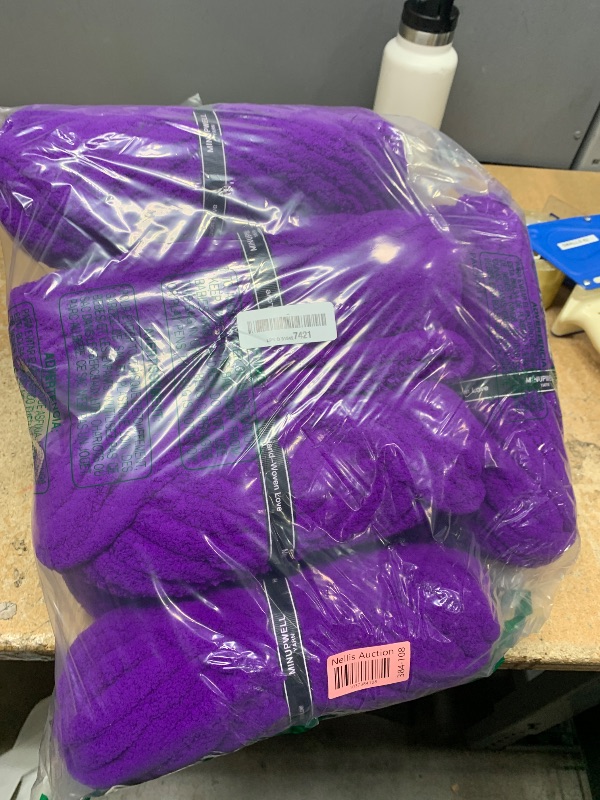 Photo 1 of 8 Packs Jumbo Chunky Chenille Yarn - 1820g(64oz) 254 Yards (761ft) Bulky Yarn - Chunky Yarn for Hand Knitting Blanket,Cushions, Pet Bed - Soft and Durable (Violets)