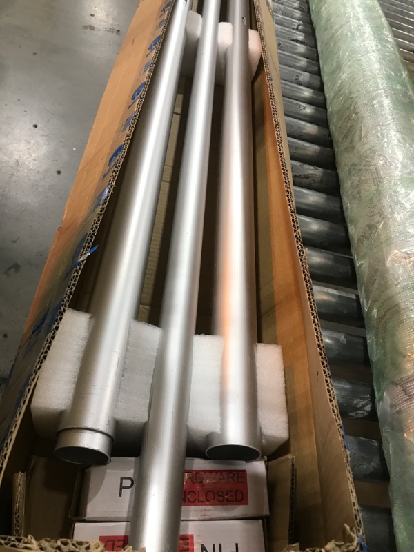 Photo 1 of *****MISSING THE BASE PLATES*******

OnlineEEI, Adjustable Height Pipe and Drape Backdrop or Room Divider Kit, 7ft to 12ft High x 7ft to 12ft Wide, Premier Drape Not Included