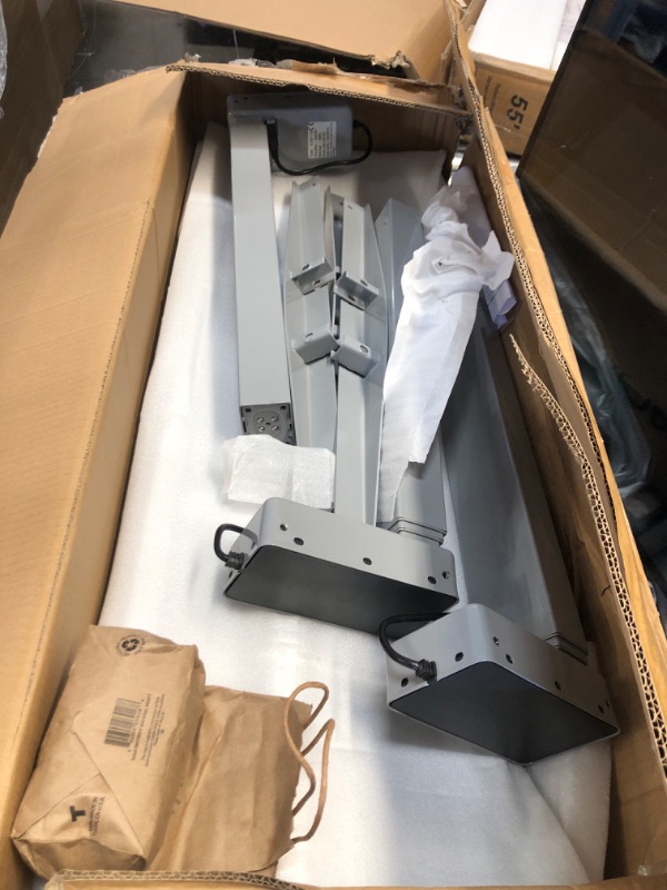 Photo 1 of ***INCOMPLETE - MISSING MOST OF THE PARTS - SEE PICTURES***
VWINDESK VJ301 L Shaped Electric Height Adjustable Standing Corner Desk Frame Only W/Triple Motor, Ergonomic Sit Stand Up Height Adjustable Steel Base with Digital Memory Keypad (Gray)