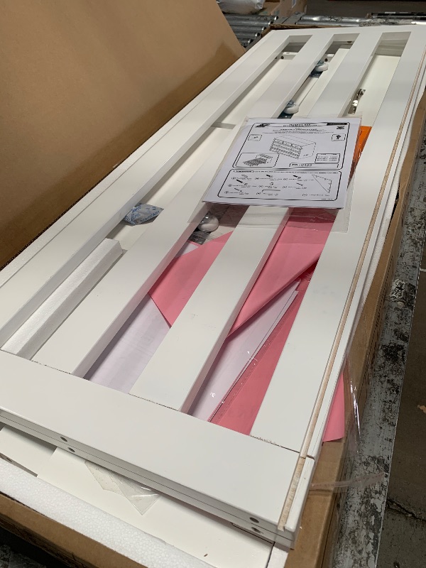 Photo 1 of **box 3 of 3 ONLYY** AFI Northfield Full Size Murphy Bed Chest with Mattress, Storage, & Built-in Charger in White
