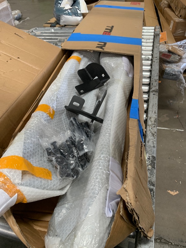 Photo 1 of Running Boards Compatible with Jeep Wrangler JL 4 Doors 2018-2025, 6" 2-Stairs Side Step Rails Coated Black Carbon Steel Nerf Bars