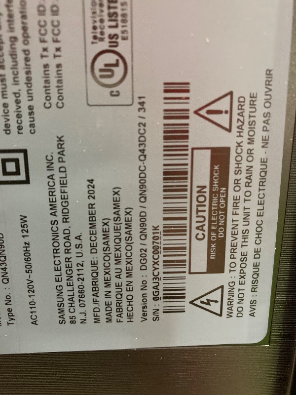 Photo 1 of SAMSUNG 43-Inch Class Neo QLED 4K QN90D Series Mini LED, Neo Quantum HDR+ Smart TV w/Dolby Atmos, Object Tracking Sound+, Motion Xcelerator, Real Depth Enhancer Pro, Alexa Built-in (QN43QN90D, 2024)