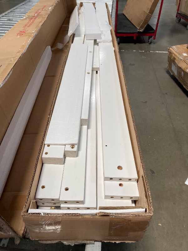 Photo 1 of **BOX 2 AND 3 ONLY MISSING 2 BOXES FINAL SALE**Merax Queen Size Wall Murphy Bed with Desk and Storage Shelves and Big Cabinets for Guest Room, Bed Room, Guest Room, Home Office, White
