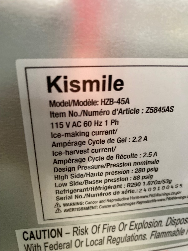 Photo 1 of 100LBS/200LBS/265LBS Freestanding Commercial Ice Maker Z5845A

