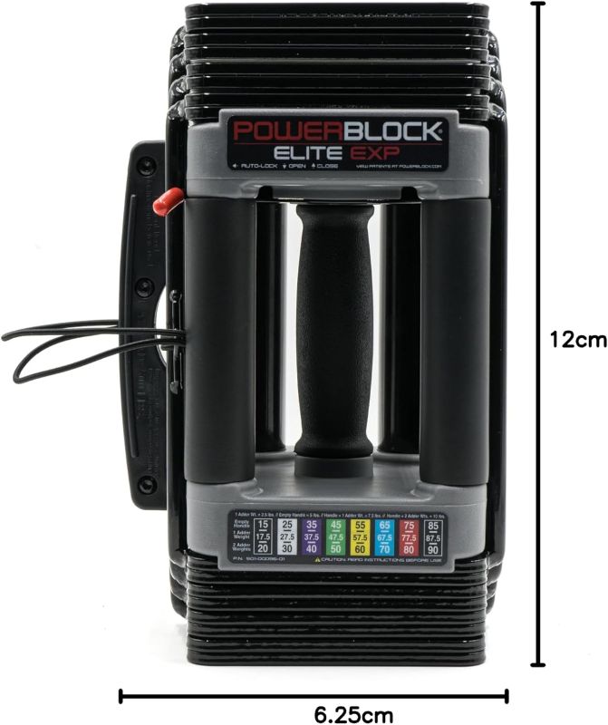 Photo 1 of 1 DUMBBELL ONLY PowerBlock Elite EXP Adjustable Dumbbell, 5-50 lb. Durable Steel Build, Innovative Workout Equipment, All-in-One...
