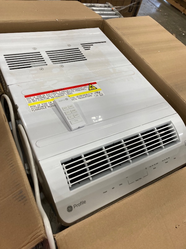 Photo 1 of GE Profile ClearView Inverter Window AirConditioner Unit, 12,200 BTU,115 Volt,U-Shaped Adjustable Depth,Energy Efficient Cooling up to 550 sq ft.,Ultra Quiet, SMART Home Capable,Includes Remote,White