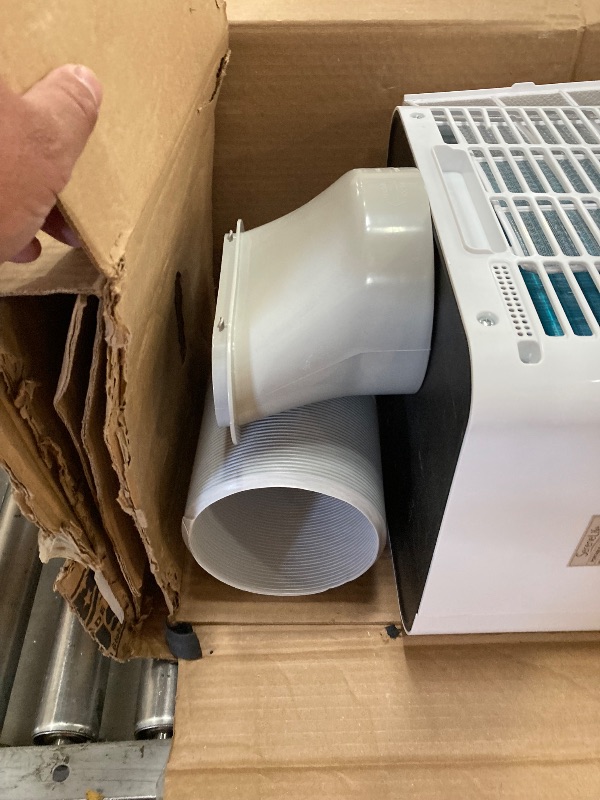 Photo 1 of **BROKEN WHEELS, PLUG- SOLD FOR PARTS ONLY**SereneLife Small Air Conditioner Portable 8,000 BTU with Built-in Dehumidifier - Portable AC unit for rooms up to 350 sq ft - WiFi app + Remote Control, Window Mount Exhaust Kit
