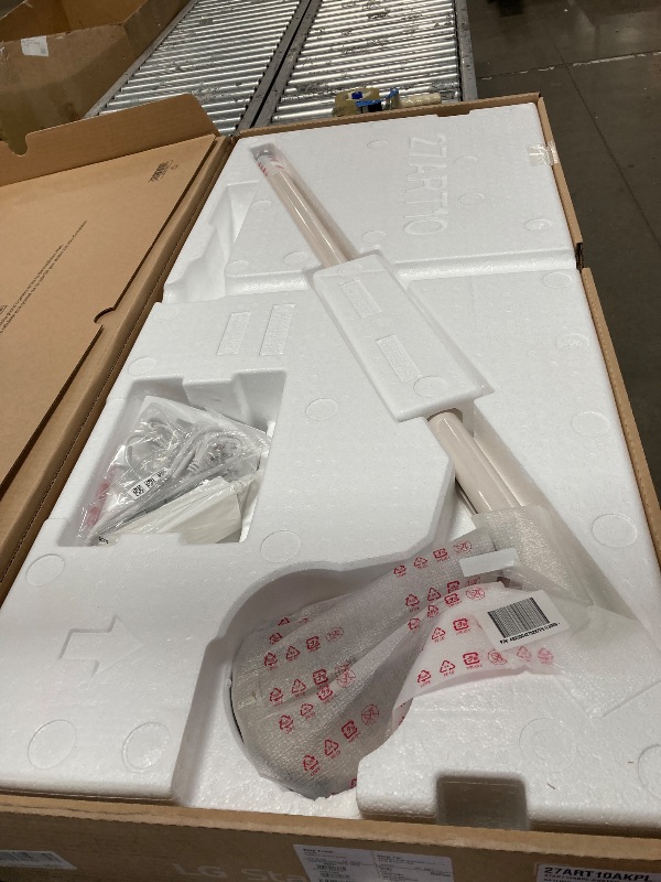 Photo 1 of LG 27-Inch Class StanbyMe 1080p-Portable Touch-Screen-Monitor 27ART10AKPL, Built-in Battery, Full Swivel Rotation, 60Hz Refresh Rate, Calming Beige