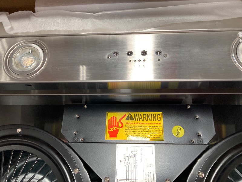 Photo 1 of 48 Inch Built-In Range Hood, 4-Speed 1150 CFM Super Quiet Stainless Steel Range Hood, Internal Motor, Adjustable Lights, Baffle Filters, 8" Duct