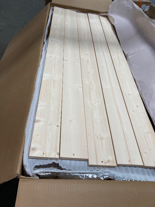 Photo 1 of VOVUVK Full Solid Wood Bed Frame with Headboard, Mid Century Modern Wooden Platform Bed, Wooden Bed Slats, No Box Spring Needed, Noise Free Easy Assembly (Walnut)