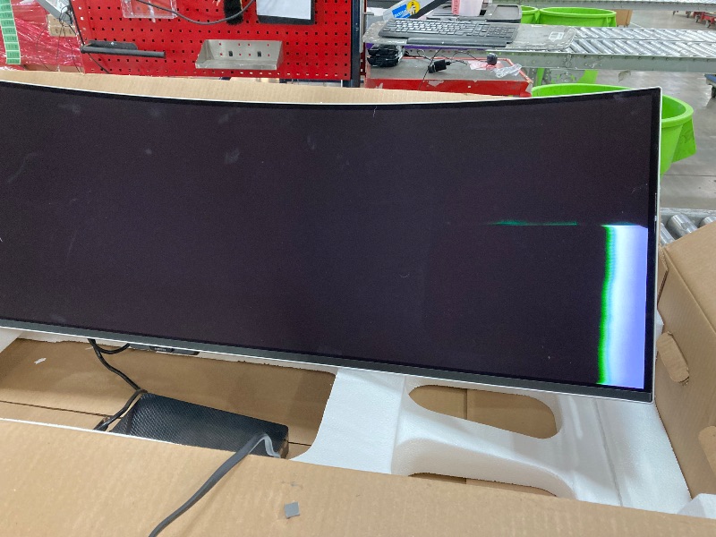 Photo 1 of **SCREEN IS DAMAGED FINAL SALE**Samsung 49-Inch Odyssey G9 (G95SD) Series QD-OLED G-Sync Compatible Curved Gaming Monitor, 240Hz, 0.03ms, Dual QHD, Glare Free, FreeSync Premium Pro, Ergonomic Stand,LS49DG956SNXGO,2024, 