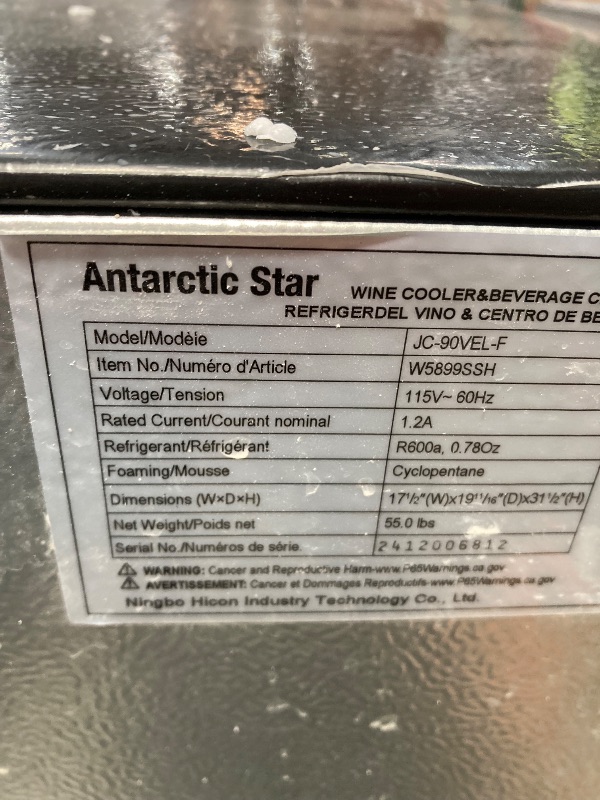 Photo 1 of Alera JC-90VEL-F 3.4 cu-ft. Beverage Cooler - Stainless Steel/Black
