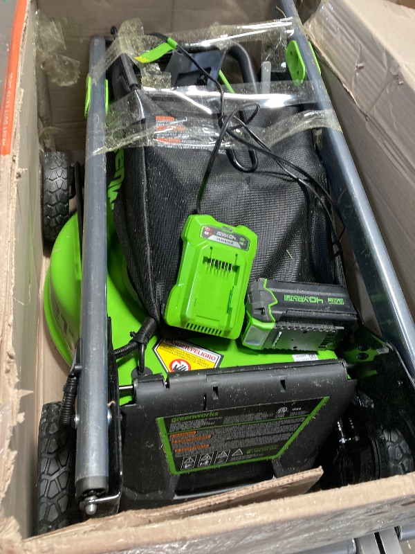 Photo 1 of ***PARTS ONLY***Greenworks 40V 21" Brushless Cordless (Self-Propelled) Lawn Mower (LED Headlight + Aluminum Handles), 5.0Ah Battery and Charger Included (75+ Compatible Tools)