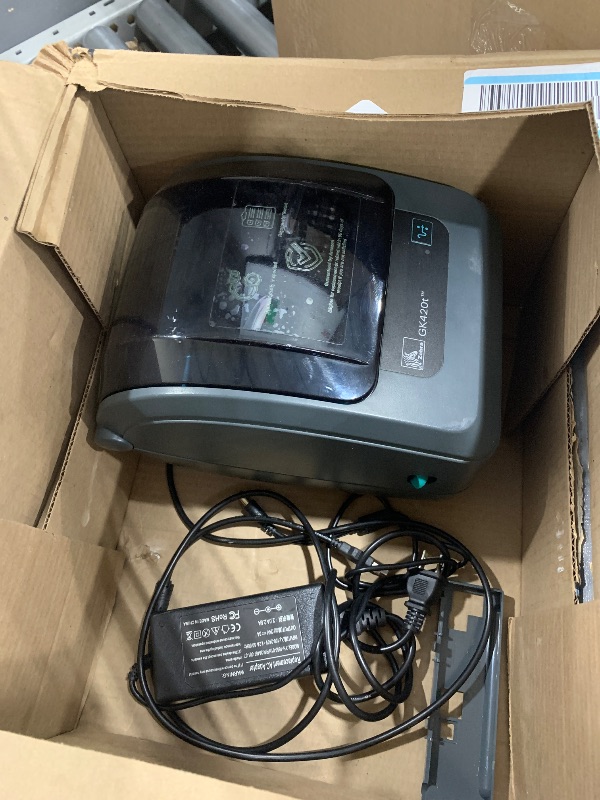 Photo 1 of ***(NO RETURNS OR REFUNDS/ FOR PARTS ONLY/ NON FUNCTIONAL)***
ZEBRA GK420t Thermal Transfer Monochrome Desktop Printer Print Width of 4 in USB and Ethernet Port Connectivity GK42-102210-000