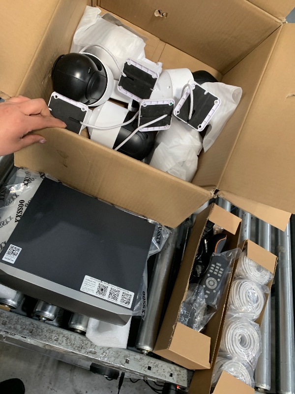 Photo 1 of Auto Tracking 4K 2-Way Audio PTZ PoE Outdoor Wired Security Cameras System Home Wired Cameras Video Surveillance ***ONLY 5 OUT OF 8 CAMARAS INCLUDED