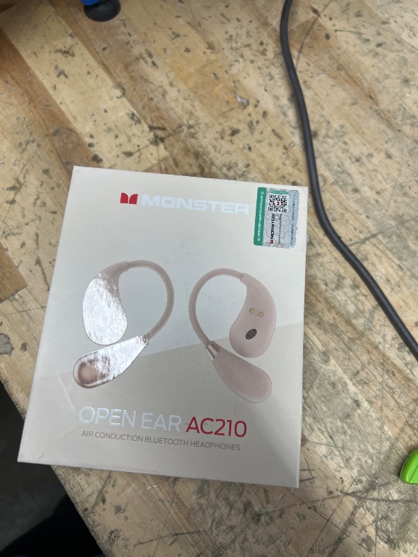 Photo 2 of Monster Open Ear AC210 Headphones, Bluetooth 5.4 Earphones Stereo Sound, Wireless Headphones 30 Hours Playback, Type-C Charging, HD Clear Calls, Touch Control, IPX5 Waterproof Open Ear Earbuds,White