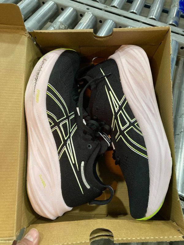 Photo 1 of ASICS Women's Gel-Nimbus 26 Running Shoe, 9, Black/NEON Lime