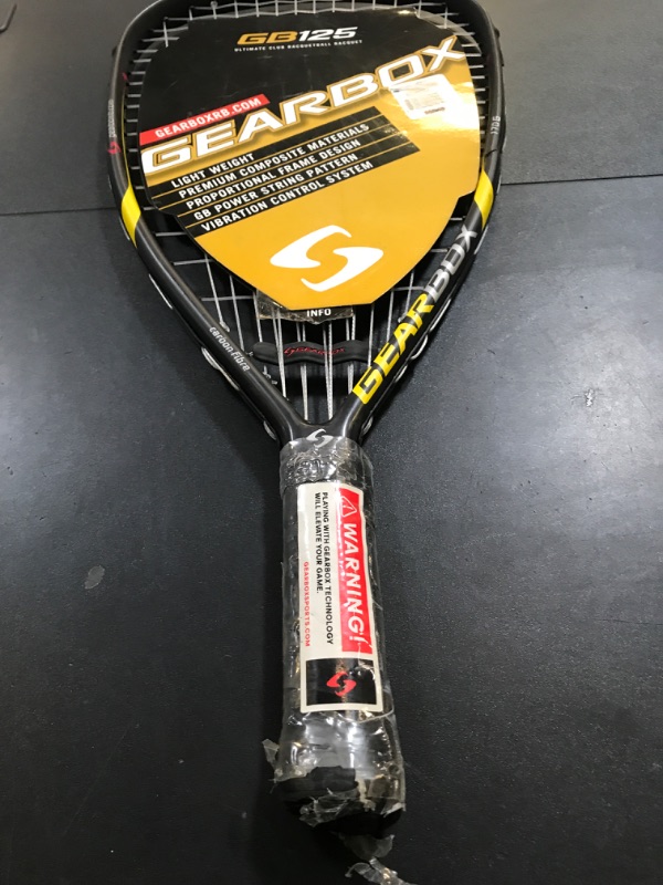 Photo 2 of GEARBOX GB-125 3-5/8" Quad Black/Yellow Racquetball Racquet